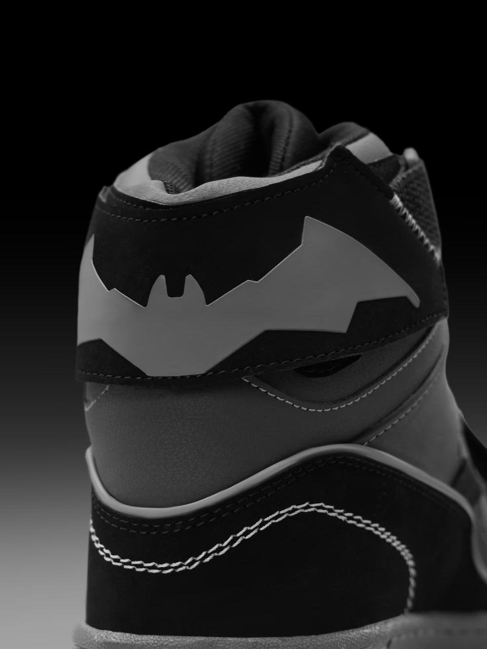 Unisex High-Top Streetwear Sneakers – Black & Grey Strap-Detail Casual Shoes