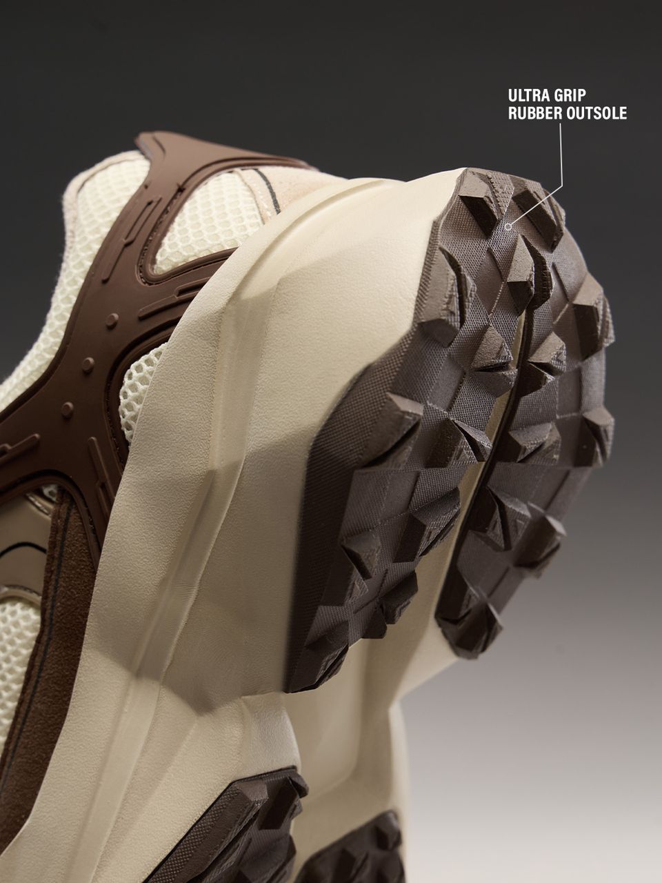 Unisex Chunky Streetwear Sneakers – Beige & Brown Breathable Casual Shoes with Cushioned Sole