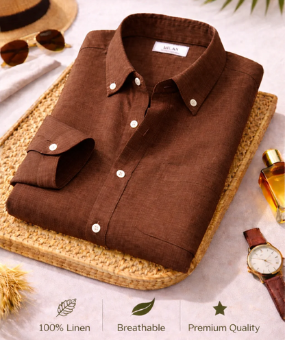 Enchi Premium 100% Linen Shirt Combo – 4 Shirts @ 795 | Black, Charcoal, Purple & Mint Breathable Summer Shirts for Men (XS–6XL)