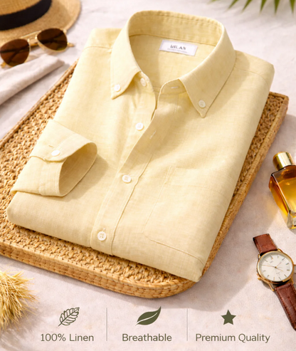 Enchi Premium 100% Linen Shirt Combo – 4 Shirts @ 795 | Black, Charcoal, Purple & Mint Breathable Summer Shirts for Men (XS–6XL)